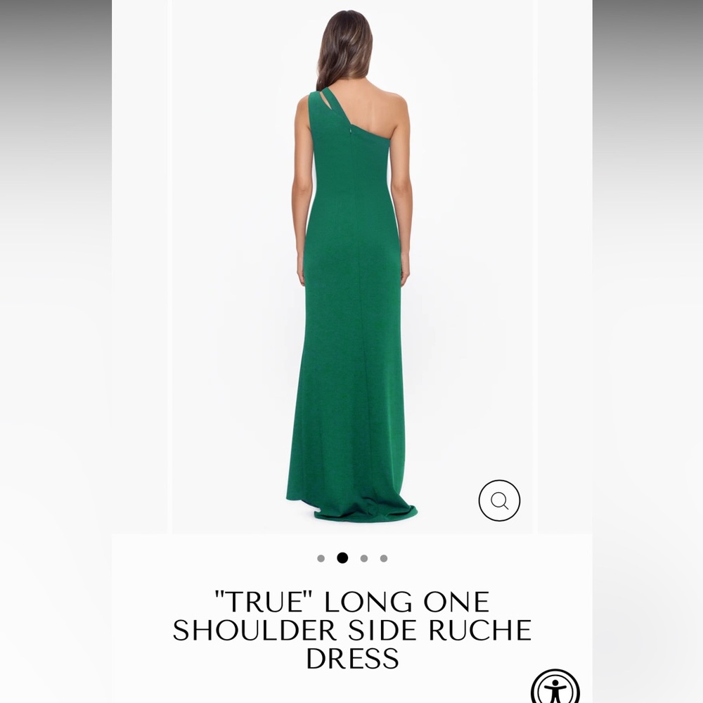 “True” long one shoulder side ruche dress - Picture 2 of 5